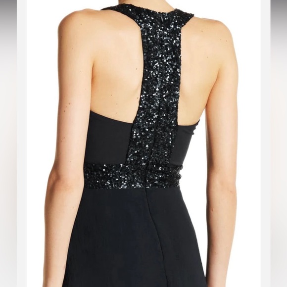 Dress The Population Delani Black Sequin Long Evening Gown Maxi Dress Size Small - Picture 10 of 13